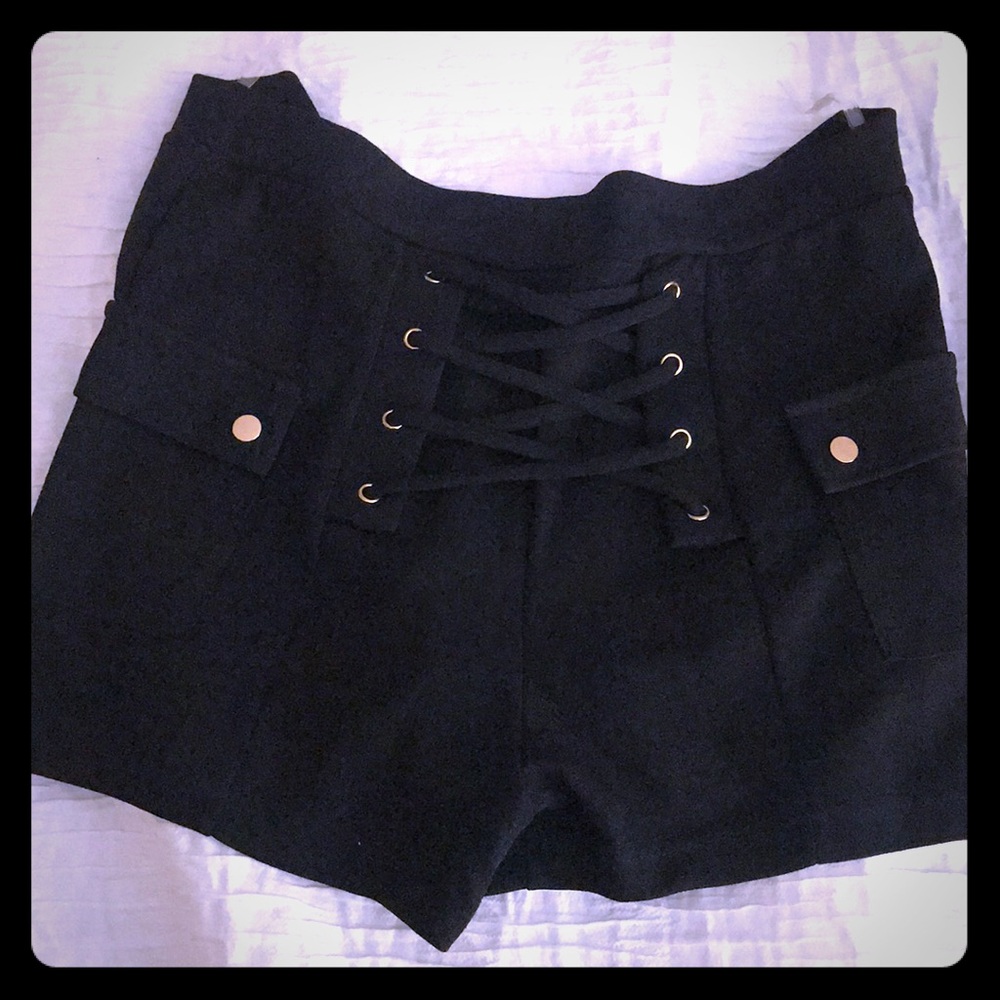 Black high-waisted shorts